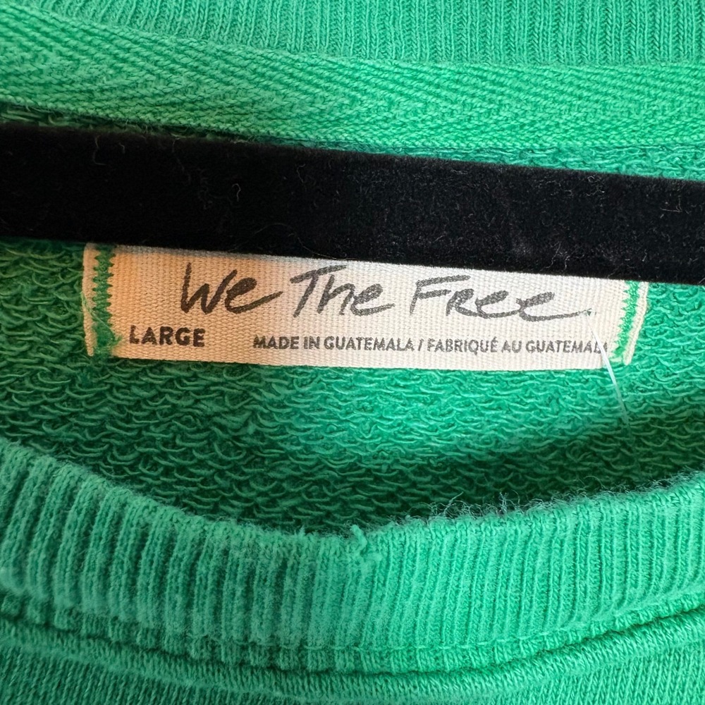 NWT We The Free Free People Camden Jolly Rancher Green Oversized Sweatshirt L - Picture 5 of 9